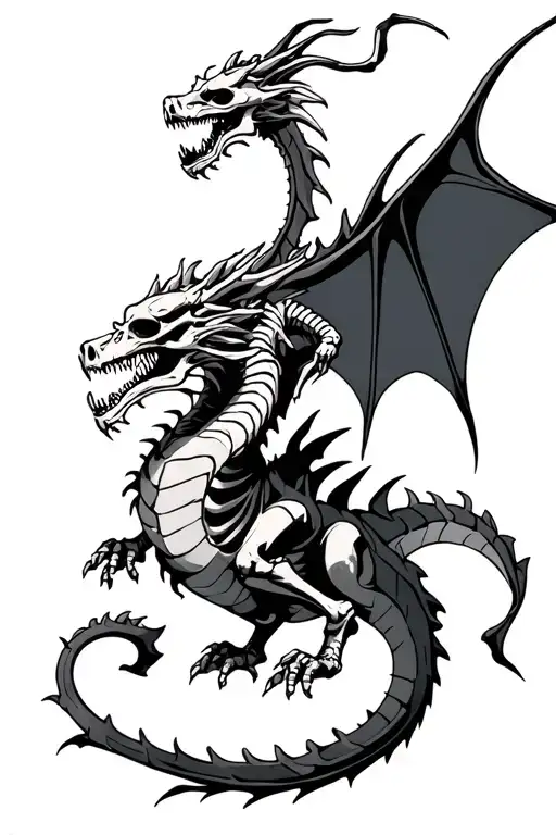 Skeleton Riding A Dragon