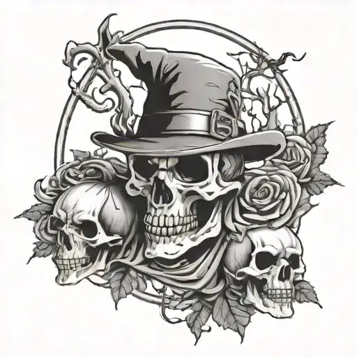Halloween Themed Tattoo Incorporating