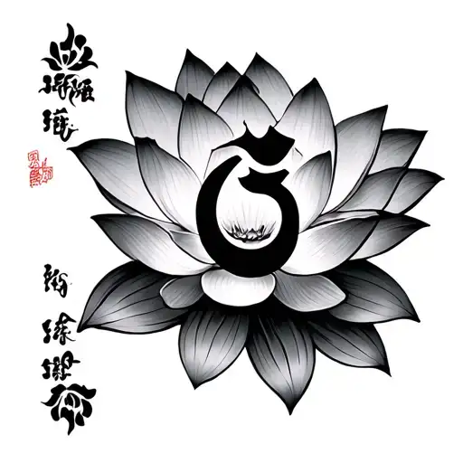 Lotus Flower With Aum Symbol