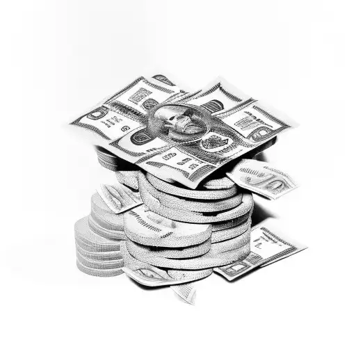 Stacks Of Money Forming A Martial Arts Pose