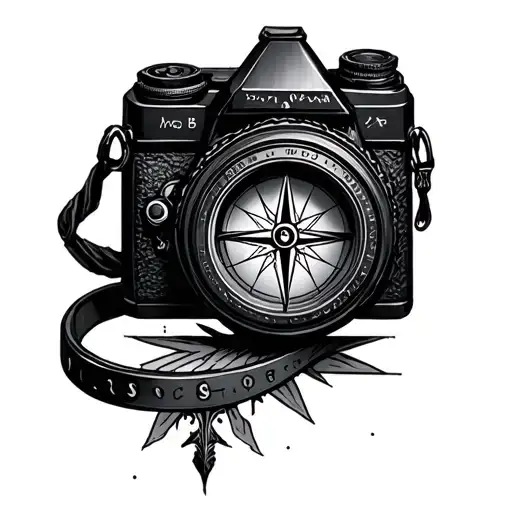 Camera And Compass Rose Intertwined