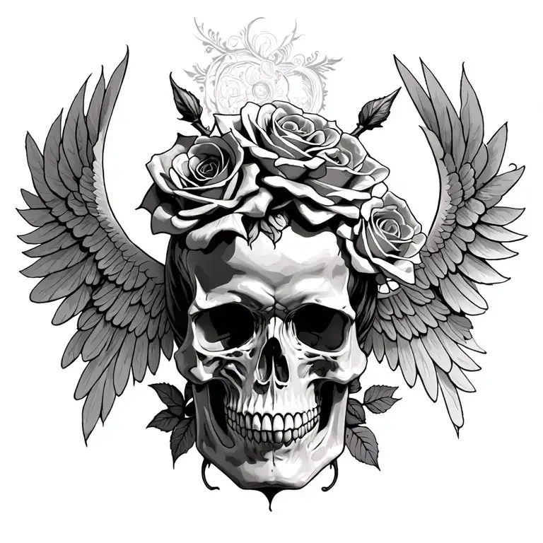 Skull Roses Angels Demons