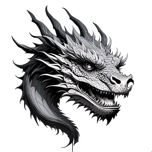 Open Book Tree Shaped Dragon Head