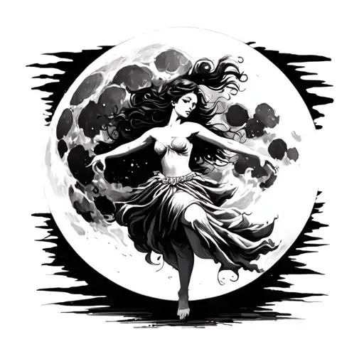 Full Moon Woman Dancing