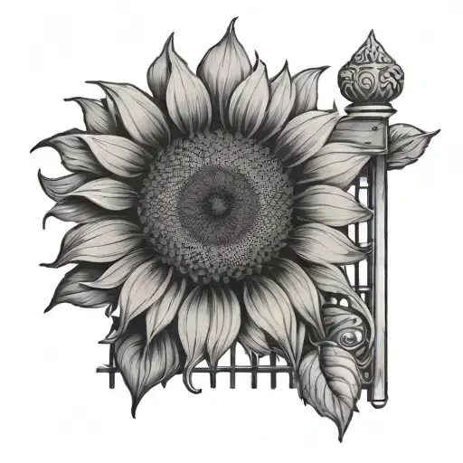 Sunflower And Fence