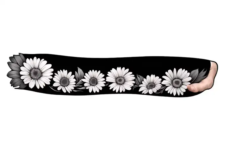 Gerber Daisies Spiraling Up Arm