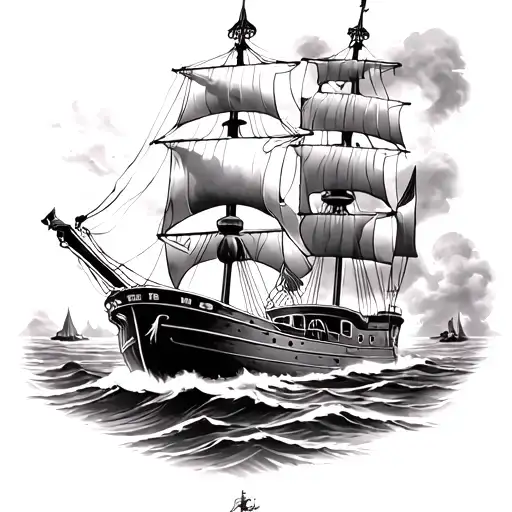 Fire Fighter Sail Boat Sailing Ship