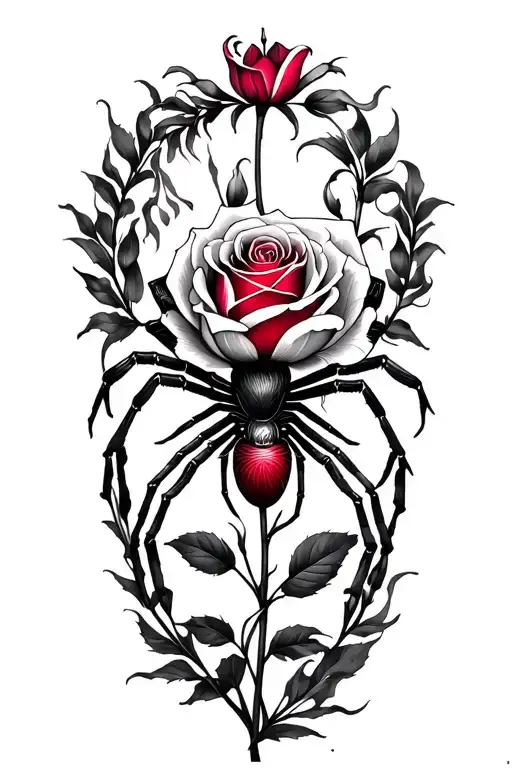 Two Rose Wrapped One Black One Red Spider Lily