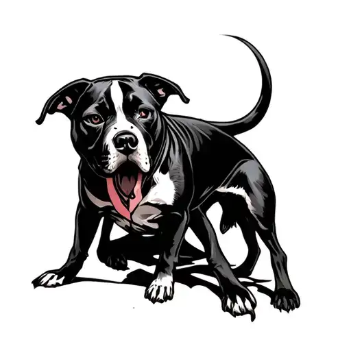 Grim Reaper Holding Pitbull