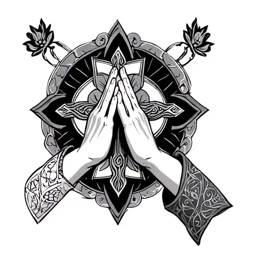 Mum Keltic Cross Kids Names Open Praying Hands