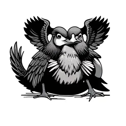 Duck Perched On An Electric Guitar With Wings