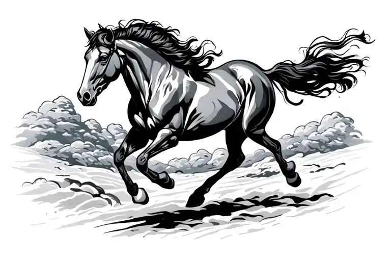 Galloping Mustang Horse Galloping Dara Knot