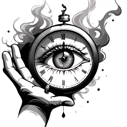 Addiction Recovery Clock Smoke Eye Reaching Hand