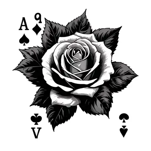 Rose And Poker Cards