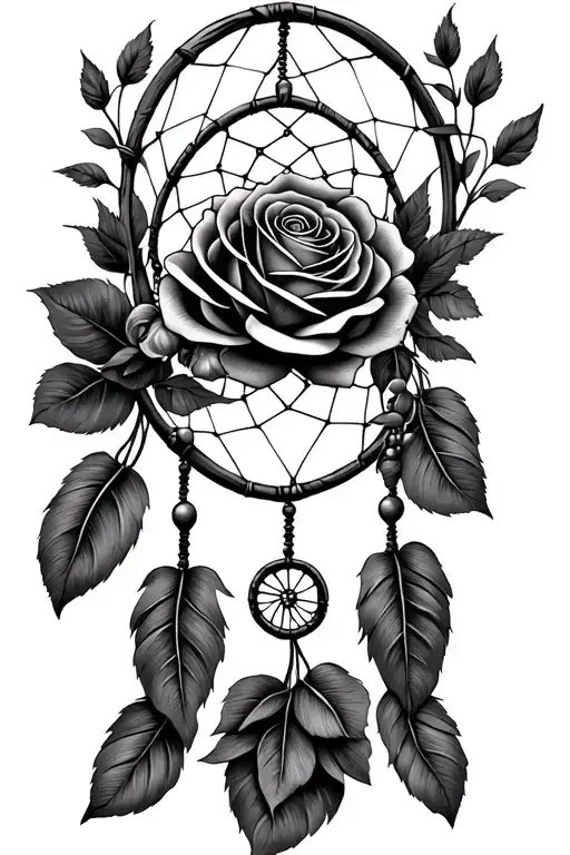 Roses And Dreamcatchers Symbolizing Protection And Love