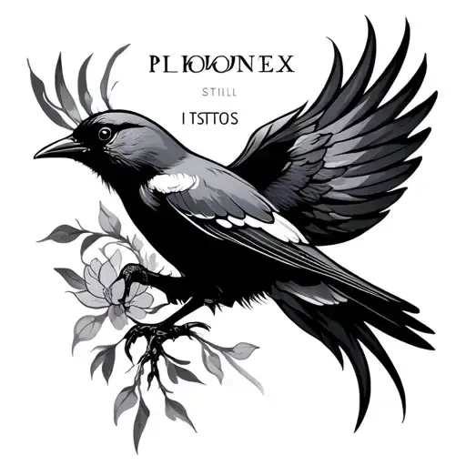 Still I Rise Phoniex Bird Tattoo Design Featuring