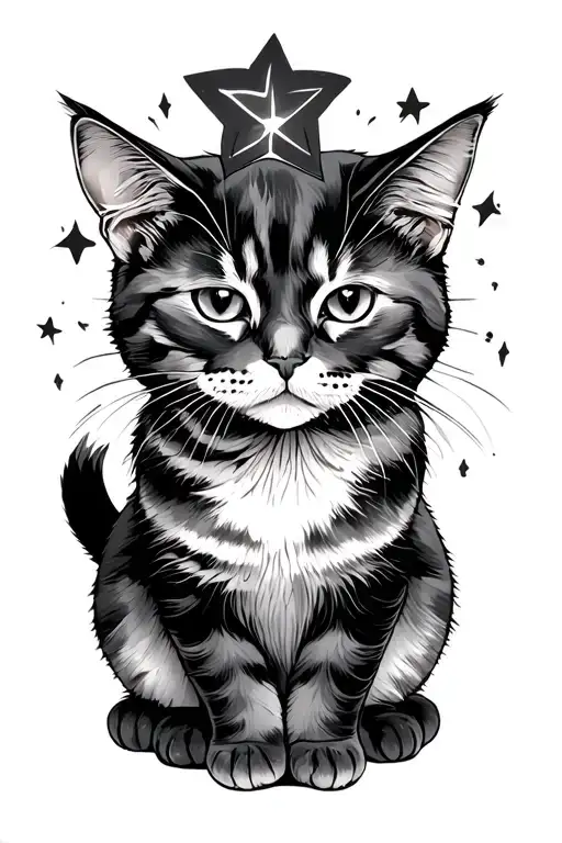 Star And Cat Sitting