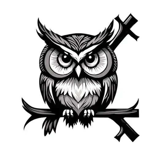 Owl And Cross