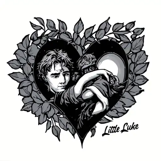 Little Luke In Script With A Black Heart
