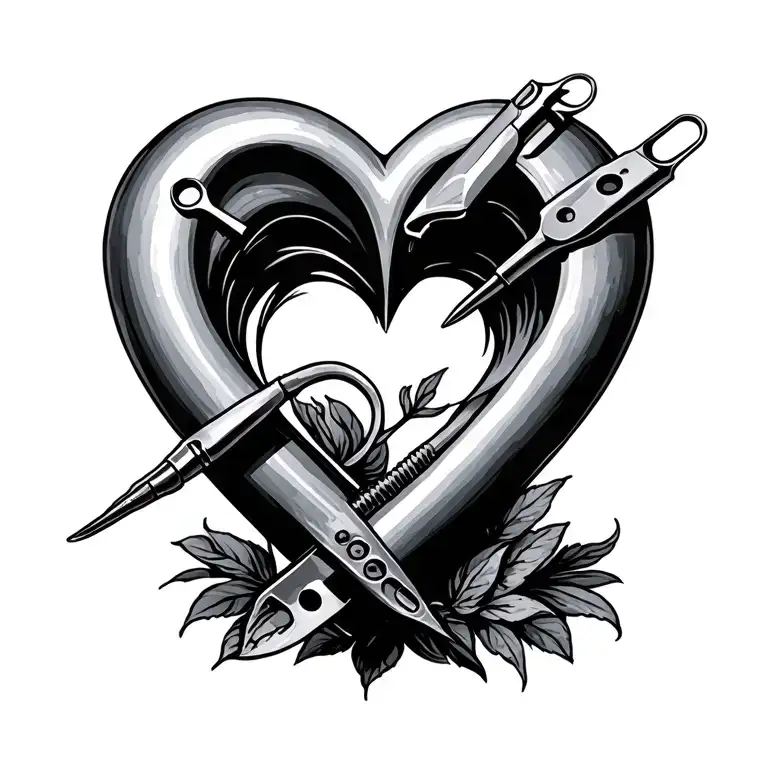 Two Hemostats Positioned To Create A Heart Shape Fine Line Feminine
