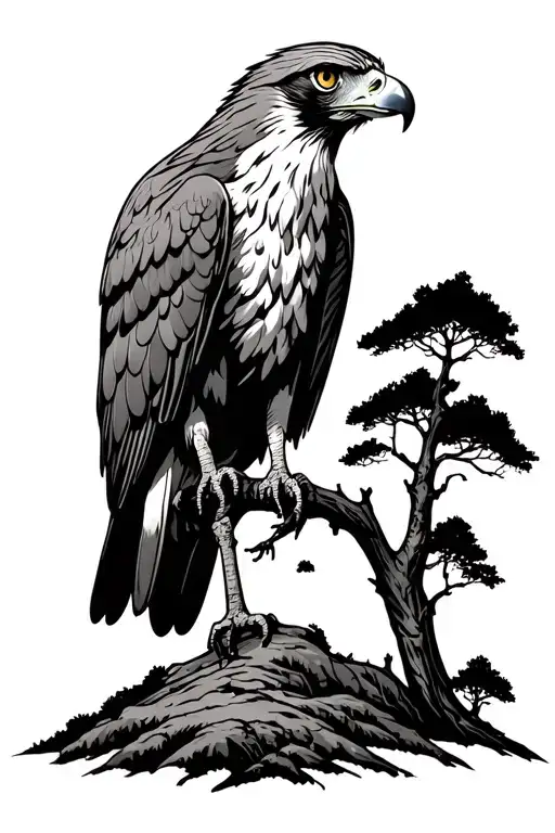 Hawk Trees Colors Sunset