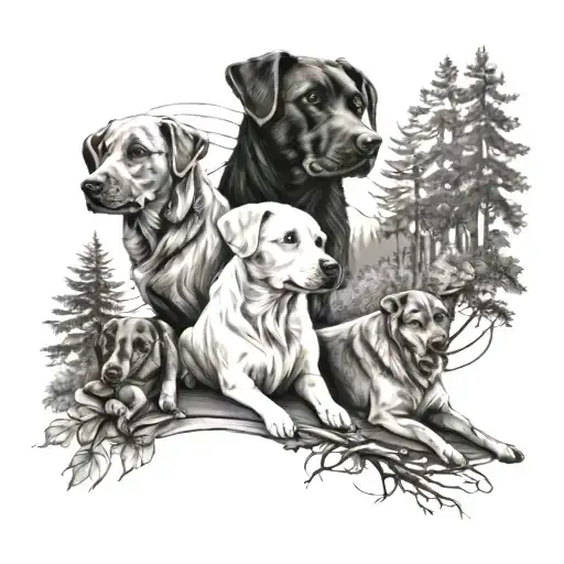 Family Nature And Dogs