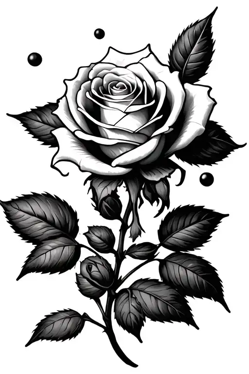 Rose With Pedals Falling Off And Names On Pedals