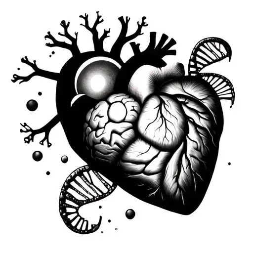 Mixed Dna Strand Scale Connecting The Heart To The Brain With Moon And