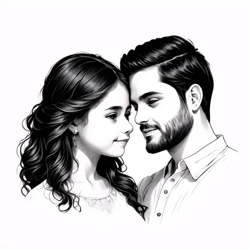 Father And Daughters Minimalist