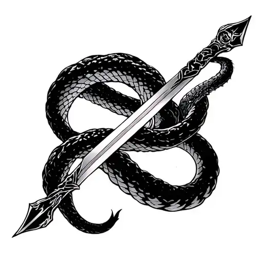 Inverted Spear Of Heaven From Jujutsu Kaisen And The Abyssal Snake From Elden Ring Interwoven