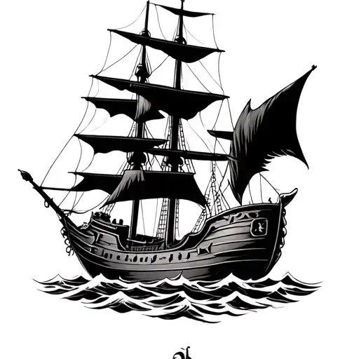 Flying Dutchman Pirate Ship Sailing