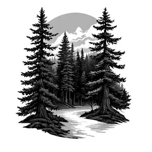 Coniferous Forest Scene