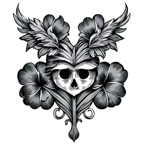Chest Piece Representing Irish Strength Love And Family With Symmetric Layering