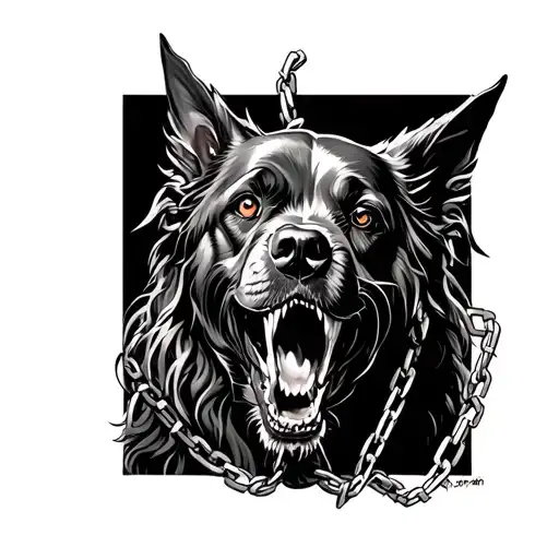 Cerberus Three Headed Dog Chained Scary Realistic