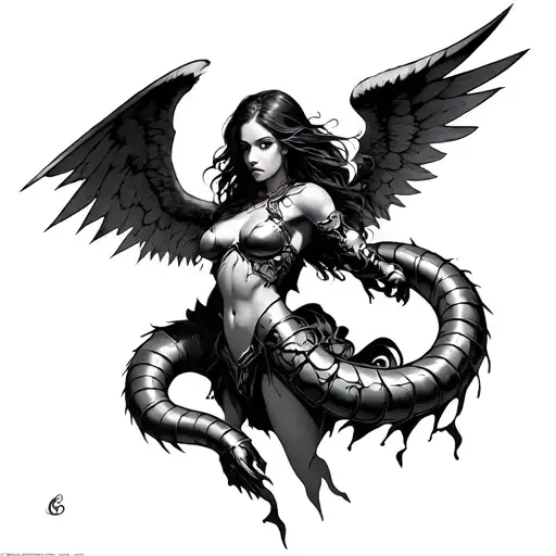 Female Angel Battle Worm Broken Armor