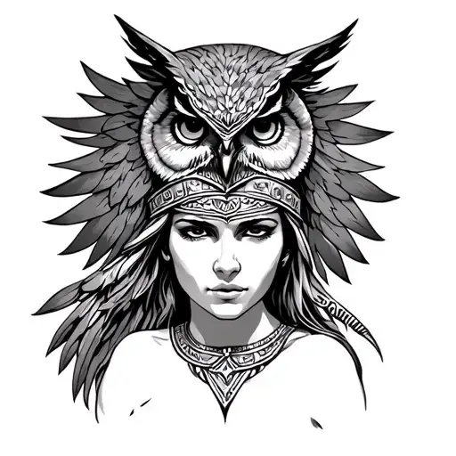 Athena With Owl Headdress