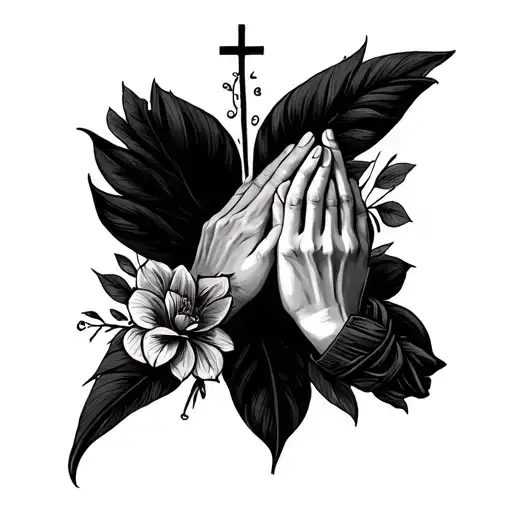 Mum Cross Kids Names Praying Hands