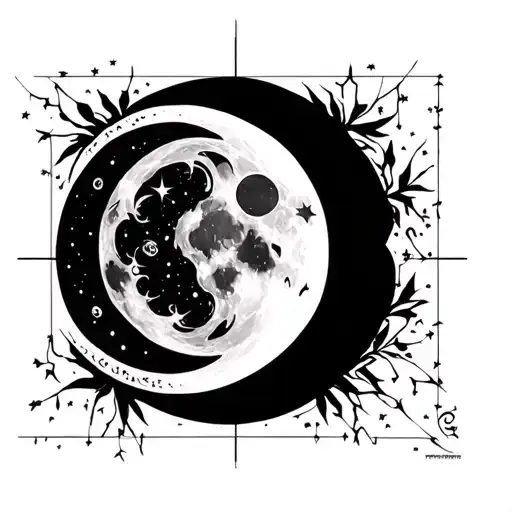 Crescent Moon Inside Full Moon