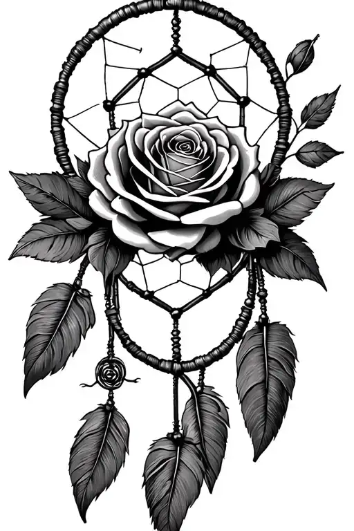 Roses And Dreamcatchers Symbolizing Protection And Love