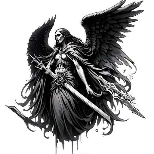 Angel With Reaper Weapon