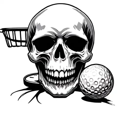 Skull And Disc Golf Basket Full