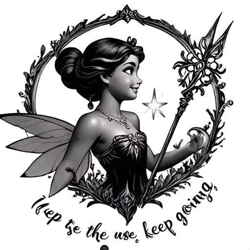 Use The Quote Keep Going With Tinker Bells Magic Wand In The Middle