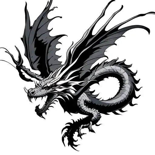 Upper Arm Sleve With A Dragon Flying