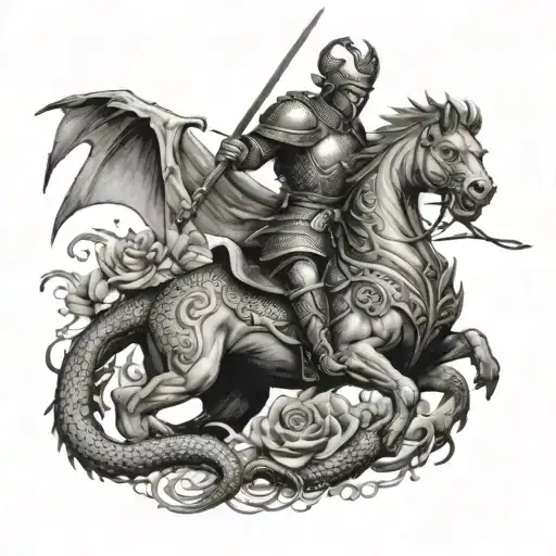 Saint George Killing The Dragon Asian