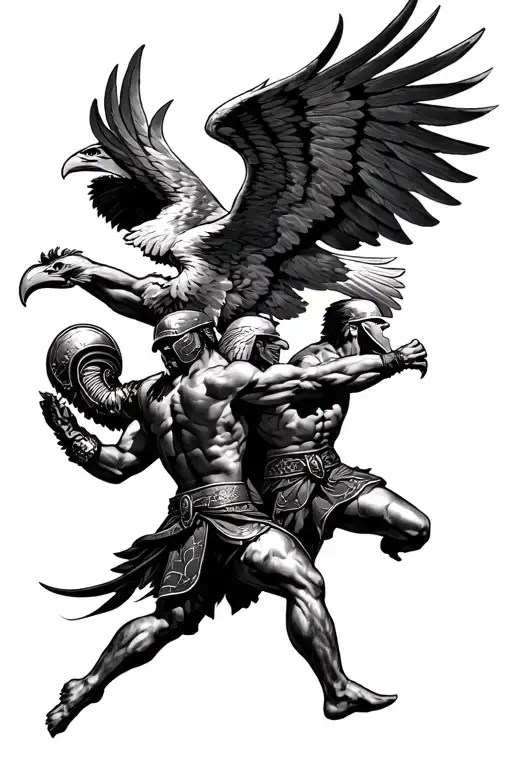 Albanian Eagle Spartans Fighting And Angel Stopping Fight