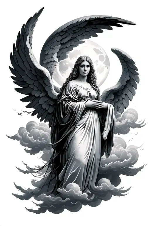 Moon Clouds Guardian Angel