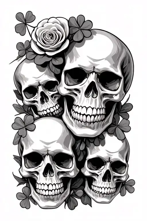 Clovers Skulls Representing Dark Periods
