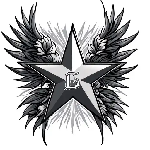 Shoulder Star With Initials