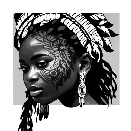 African Tribal Black Women Full Body