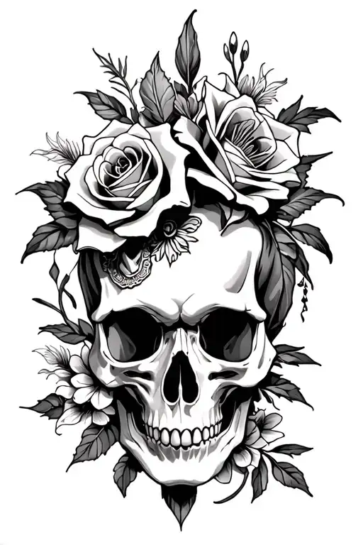 Skulls Roses Tiger Lilies And Gothic Pixies